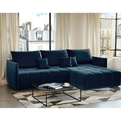 Best Mobilier Petra Canapé d'angle 4 siège(s) Bleu