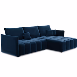 Best Mobilier Petra Canapé d'angle 4 siège(s) Bleu