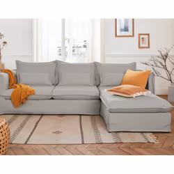 Best Mobilier Adriann Canapé d'angle 4 siège(s) Gris