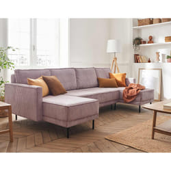 Best Mobilier Charlie Canapé d'angle 7 siège(s) Rose