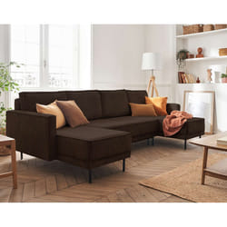 Best Mobilier Charlie Canapé d'angle 7 siège(s) Marron