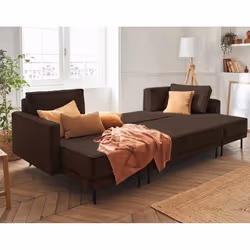 Best Mobilier Charlie Canapé d'angle 7 siège(s) Marron