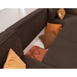Best Mobilier Charlie Canapé d'angle 7 siège(s) Marron