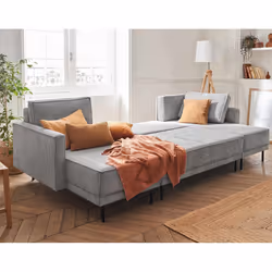 Best Mobilier Charlie Canapé d'angle 7 siège(s) Gris
