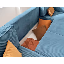 Best Mobilier Charlie Canapé d'angle 7 siège(s) Bleu
