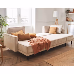 Best Mobilier Charlie Canapé d'angle 7 siège(s) Beige