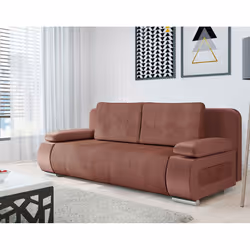Best Mobilier Elio, Rose, Velours, Bois, Plastique, 2000 mm, 920 mm