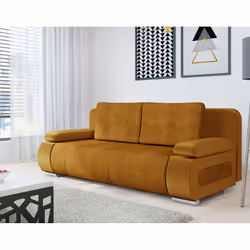 Best Mobilier Elio, Jaune, Velours, Bois, Plastique, 2000 mm, 920 mm