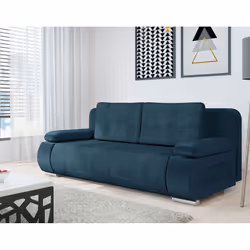 Best Mobilier Elio, Bleu, Marine, Velours, Bois, Plastique, 2000 mm, 920 mm