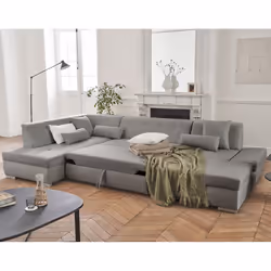 Best Mobilier Vermont Canapé d'angle 7 siège(s) Gris