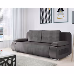 Best Mobilier Elio, Gris, Velours, Bois, Plastique, 2000 mm, 920 mm
