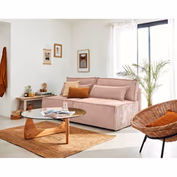 Best Mobilier Kiara, Rose, Velours, Bois, Plastique, 1960 mm, 1020 mm