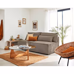 Best Mobilier Kiara, Taupe, Velours, Bois, Plastique, 1960 mm, 1020 mm