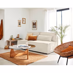 Best Mobilier Kiara, Beige, Velours, Bois, Plastique, 1960 mm, 1020 mm