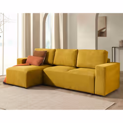 Best Mobilier Livy Canapé d'angle 4 siège(s) Terre cuite