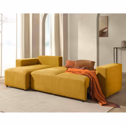Best Mobilier Livy Canapé d'angle 4 siège(s) Terre cuite