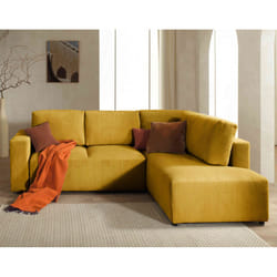 Best Mobilier Livy Canapé d'angle 5 siège(s) Terre cuite