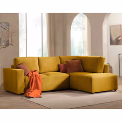 Best Mobilier Livy Canapé d'angle 5 siège(s) Terre cuite