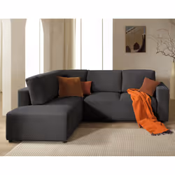 Best Mobilier Livy, Jaune, Velours, Plastique, 2430 mm, 1910 mm, 920 mm