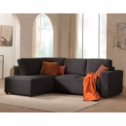 Best Mobilier Livy Canapé d'angle 5 siège(s) Jaune