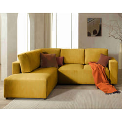 Best Mobilier Livy Canapé d'angle 5 siège(s) Terre cuite
