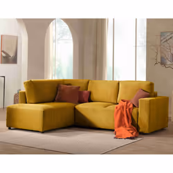 Best Mobilier Livy Canapé d'angle 5 siège(s) Terre cuite