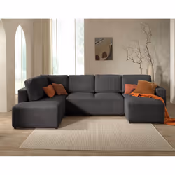 Best Mobilier Livy, Jaune, Velours, Bois, Plastique, 3240 mm, 1910 mm