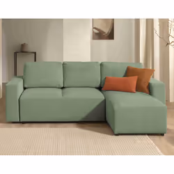 Best Mobilier Livy, Bleu, Velours, Plastique, 2420 mm, 1540 mm, 920 mm