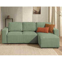 Best Mobilier Livy Canapé d'angle 4 siège(s) Bleu