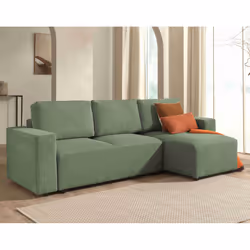 Best Mobilier Livy Canapé d'angle 4 siège(s) Bleu