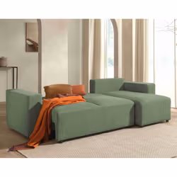 Best Mobilier Livy Canapé d'angle 4 siège(s) Bleu