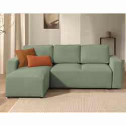 Best Mobilier Livy, Bleu, Velours, Plastique, 2430 mm, 1910 mm, 920 mm