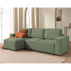 Best Mobilier Livy Canapé d'angle 5 siège(s) Bleu