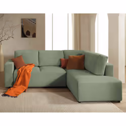 Best Mobilier Livy, Bleu, Velours, Plastique, 2430 mm, 1910 mm, 920 mm