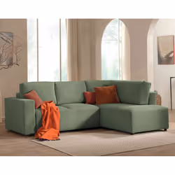 Best Mobilier Livy Canapé d'angle 5 siège(s) Bleu
