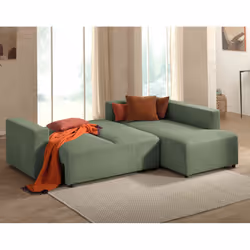 Best Mobilier Livy Canapé d'angle 5 siège(s) Bleu