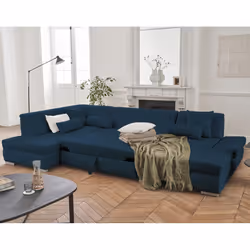 Best Mobilier Vermont Canapé d'angle 7 siège(s) Bleu