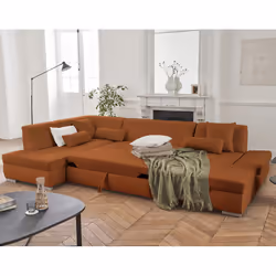 Best Mobilier Vermont Canapé d'angle 7 siège(s) Couleur rouille