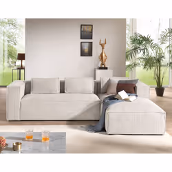Best Mobilier Stella Canapé d'angle 4 siège(s) Bleu