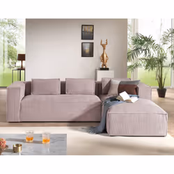 Best Mobilier Stella Canapé d'angle 4 siège(s) Terre cuite