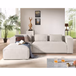 Best Mobilier Stella Canapé d'angle 4 siège(s) Bleu
