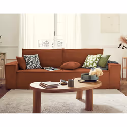 Best Mobilier Dellia, Terre cuite, Velours, Plastique, 2490 mm, 920 mm, 860 mm