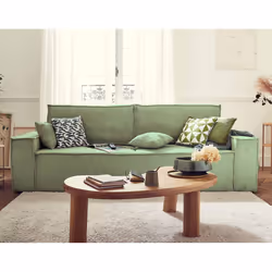 Best Mobilier Dellia, Vert, Velours, Plastique, 2490 mm, 920 mm, 860 mm