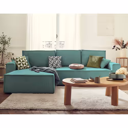 Best Mobilier Dellia, Bleu, Velours, Bois, Plastique, 2890 mm, 1820 mm