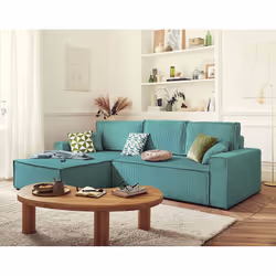 Best Mobilier Dellia Canapé d'angle 4 siège(s) Bleu