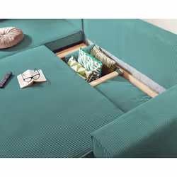Best Mobilier Dellia Canapé d'angle 4 siège(s) Bleu - Vue supplémentaire 4