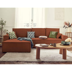 Best Mobilier Dellia Canapé d'angle 4 siège(s) Terre cuite
