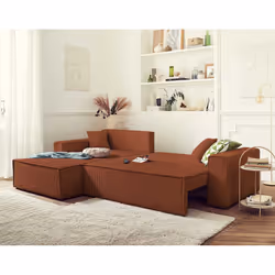 Best Mobilier Dellia Canapé d'angle 4 siège(s) Terre cuite