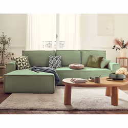 Best Mobilier Dellia, Vert, Velours, Bois, Plastique, 2890 mm, 1820 mm