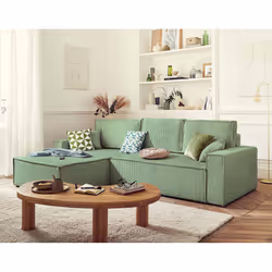 Best Mobilier Dellia Canapé d'angle 4 siège(s) Vert